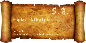 Septei Nikolett névjegykártya